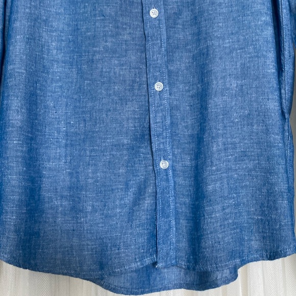 Urbanman linen/rayon casual, chambray, summer, beach, button down shirt! Size M - Picture 3 of 13